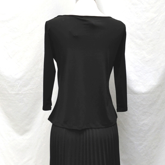 Black top & long pleated skirt set, top S, skirt M, NWT - Picture 7 of 10